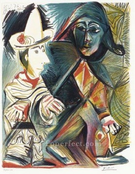 Pierrot y Arlequín 1972 cubismo Pablo Picasso Pinturas al óleo